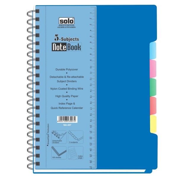5-Subjects Note Book - 300 Pages, 28*21.5 cm (NA457))